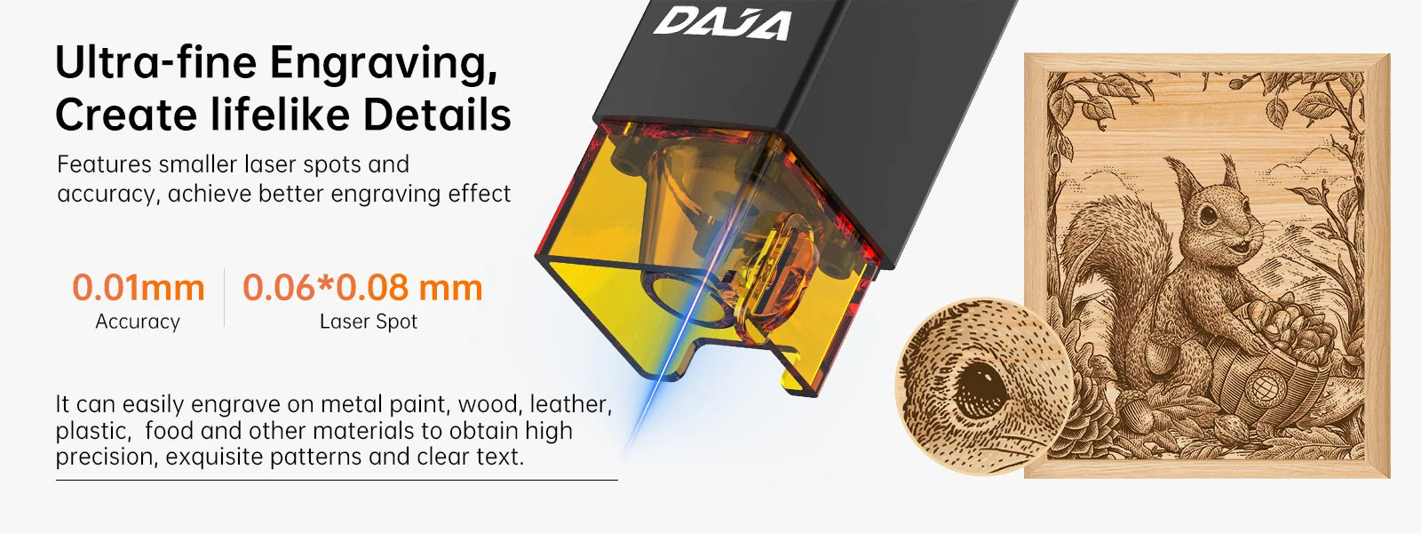 DAJA DJ6 Pro Mini Laser Engraving Machine Safety Cover Cut Business Engraving Machine for Metal JewelryWood Acrylic Glass