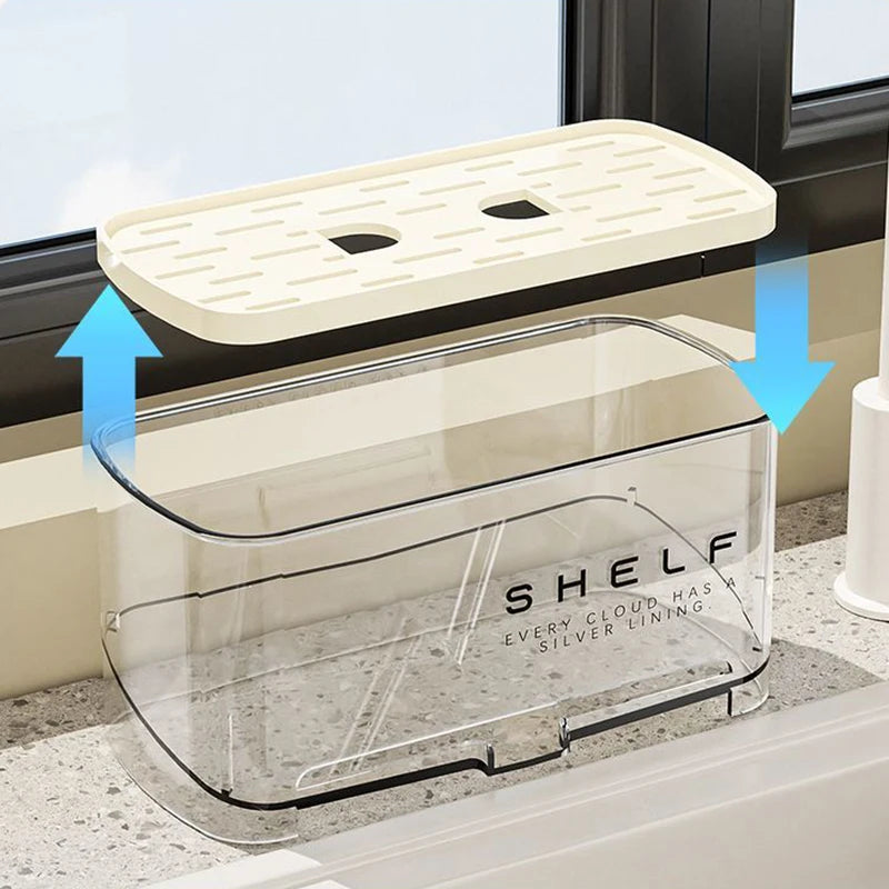 Kitchen Sink Organizer Drain Rack Self-draining Shelf Sponge Holder Dishcloth Faucet Storage Soap Drainer Kitchen Accessories