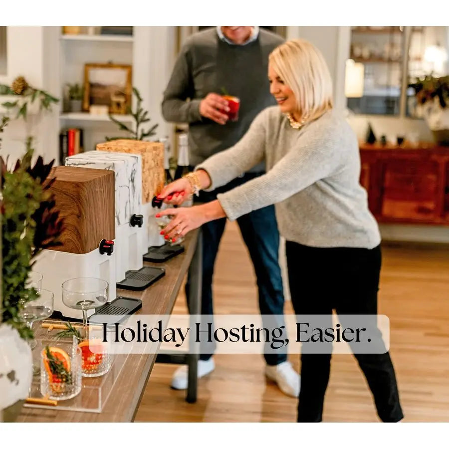 Box Drink Dispenser and Wine Dispenser Marble Design Insulated No Sweating No Watered Down Drinks Simple Stylish Mess Free Bever