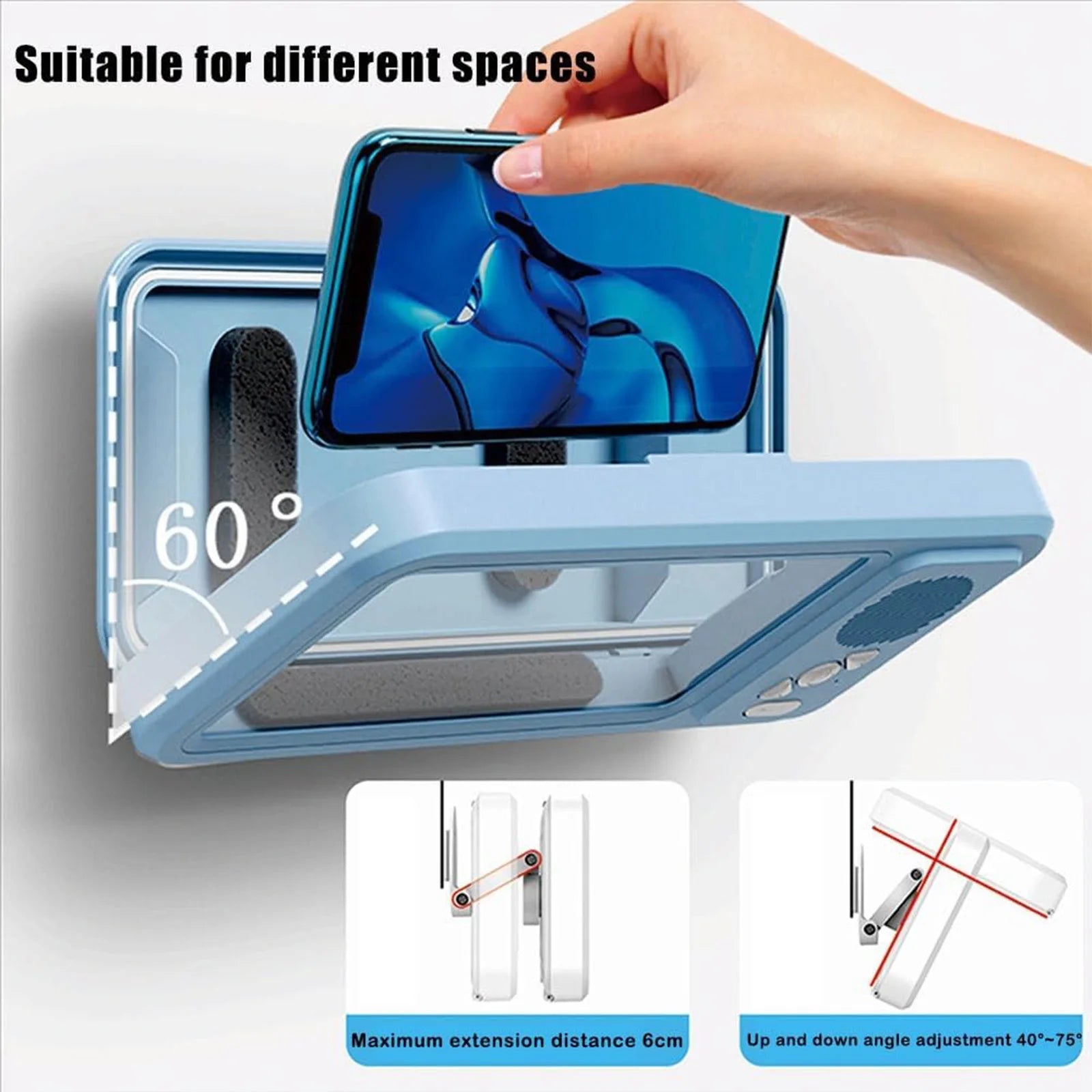 Mobile Phone Case With Built In Speaker 480 Degree Rotating Wall Mount Touchscreen Shower Mobile Phone Mount Suction Cup Speaker