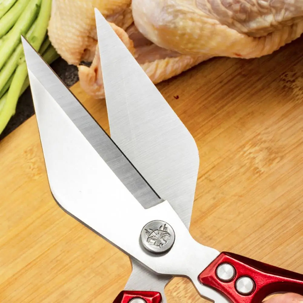 Kitchen Shears For Food Stainless Steel Meat Cutting Scissors Cooking Shears For Chicken Bottle Opener Clip Walnut Kitchen Tools
