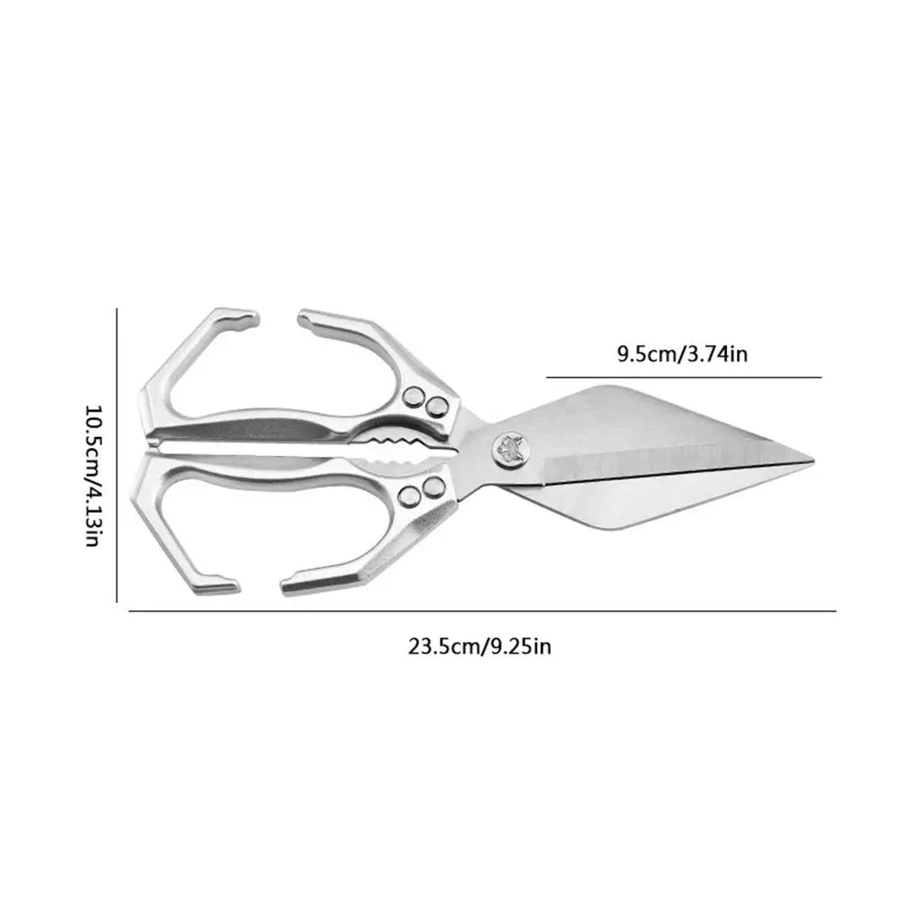Kitchen Shears For Food Stainless Steel Meat Cutting Scissors Cooking Shears For Chicken Bottle Opener Clip Walnut Kitchen Tools