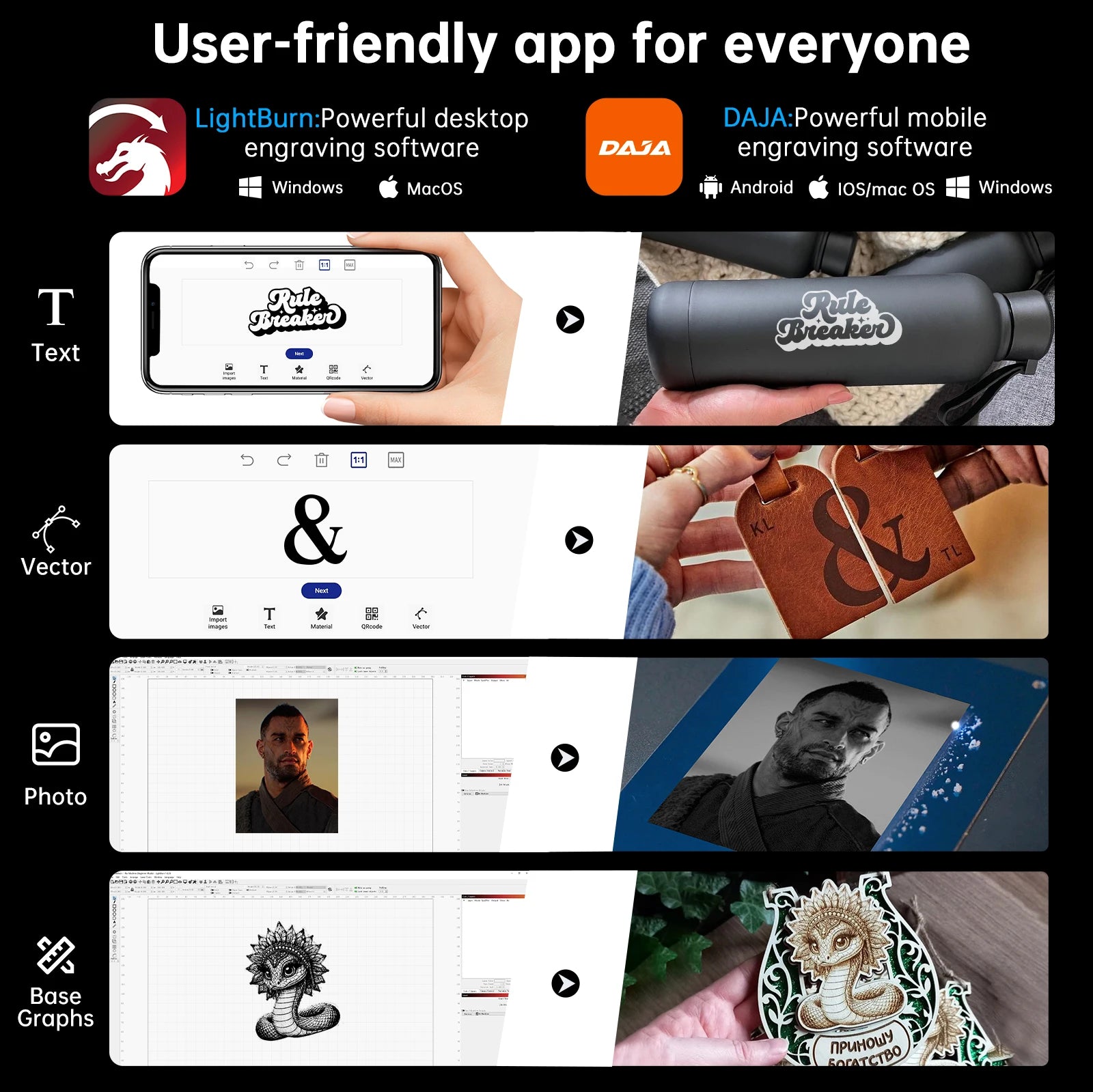 DAJA DJ6 Pro Mini Laser Engraving Machine Safety Cover Cut Business Engraving Machine for Metal JewelryWood Acrylic Glass