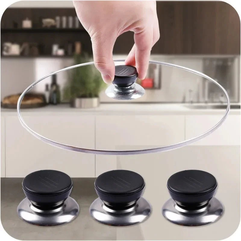 Kitchen Handle Cookware Knob Cover Glass Bottom Cover 4 Pieces Pressure Cookers Universal Pot Lid Handle Interchangeable Handles