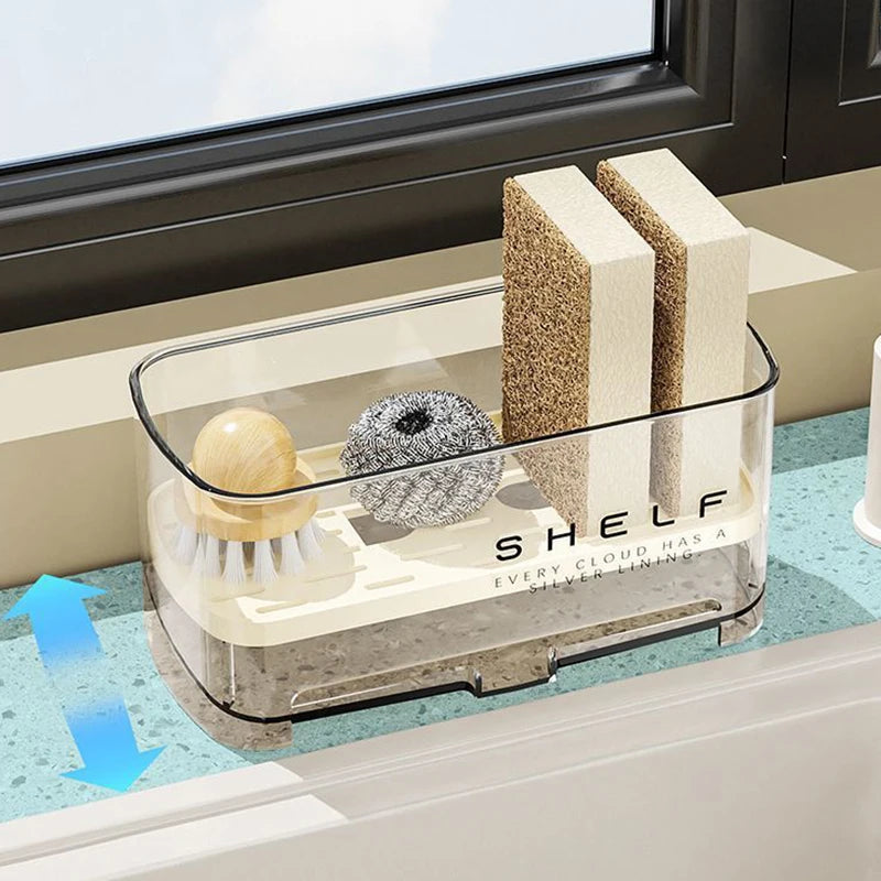 Kitchen Sink Organizer Drain Rack Self-draining Shelf Sponge Holder Dishcloth Faucet Storage Soap Drainer Kitchen Accessories