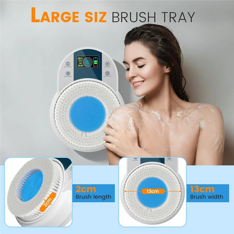 Back Scrubber For Shower,Body Scrubber,Wall-Mounted Electric Back Scrubber,Deep Clean Shower Scrubber With Smart