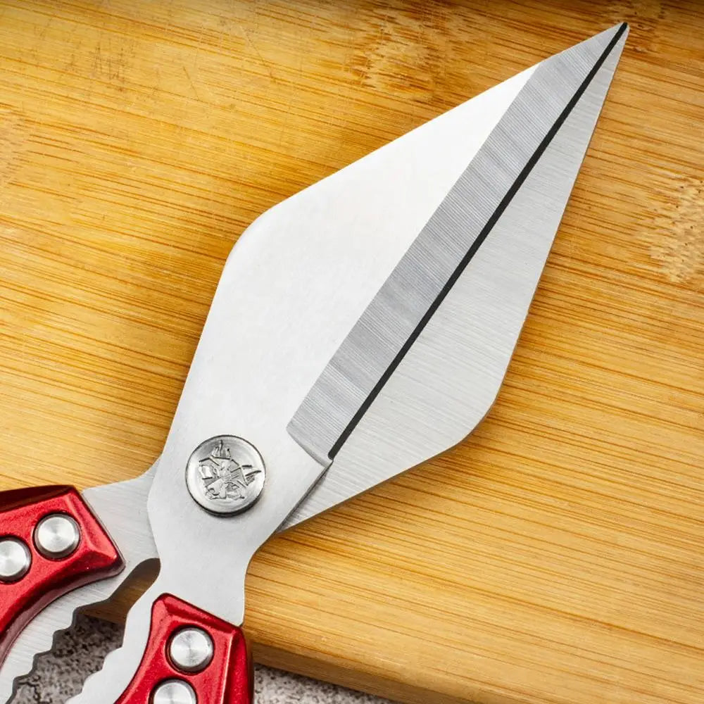 Kitchen Shears For Food Stainless Steel Meat Cutting Scissors Cooking Shears For Chicken Bottle Opener Clip Walnut Kitchen Tools
