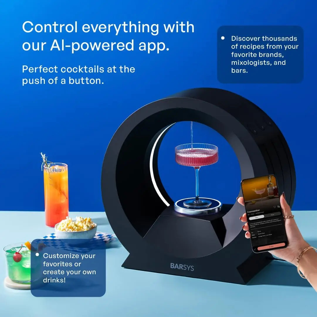 360 Cocktail Maker Machine (Black) : Smart Margarita Machine & Home Bartender Drink Maker for Cocktails, Mixed Drinks