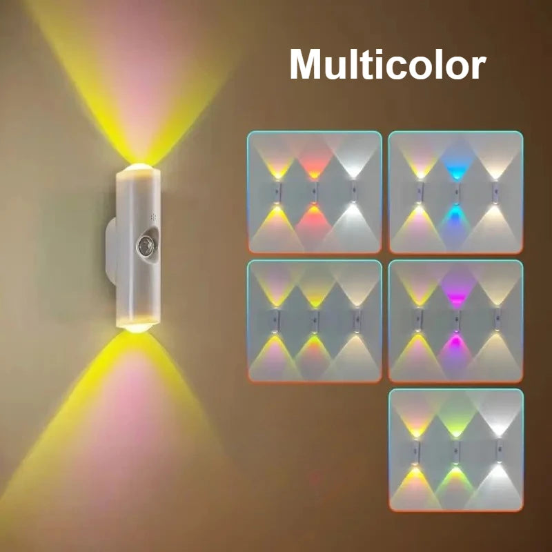 4/2pcs Cat Eye Motion Sensor LED Wall Lamp LED Night Lamp USB Charging Living Room Bedroom Wall-Mounted Light Closet Lighting