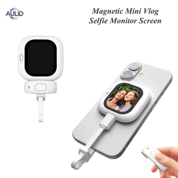 Magnetic Mini Phone Vlog Selfie Monitor Screen for iPhone AMOLED Bluetooth Rear Back Camera Monitor Screen Vlogging Live TikTok
