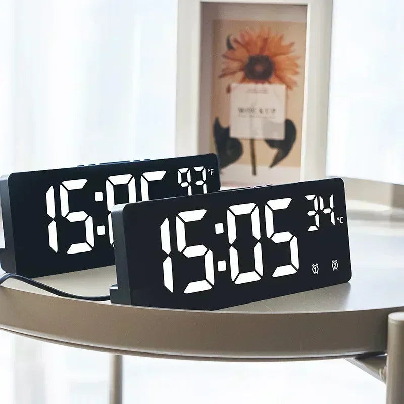Voice Control LED Digital Alarm Clock Desktop