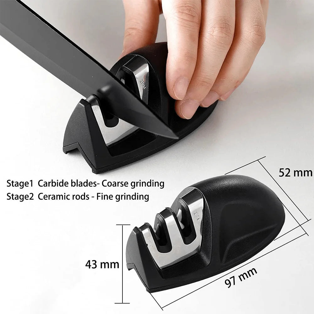 Kitchen knife 7-piece set, black professional stainless steel chef's knife with holder set home rust-proof and sharp meat cutter