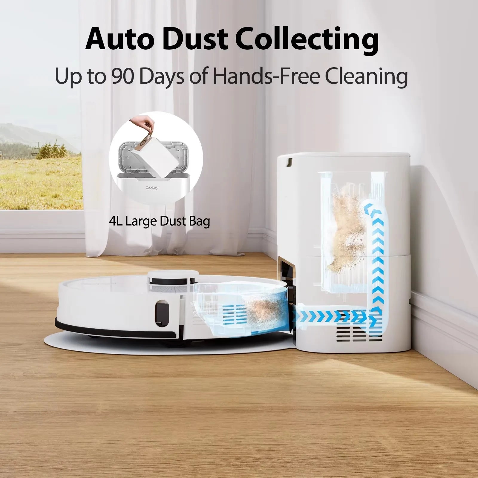 Redkey R10 Robot Vacuum Cleaner – 2-in-1 Mop, 4000Pa Suction, LiDAR Navigation