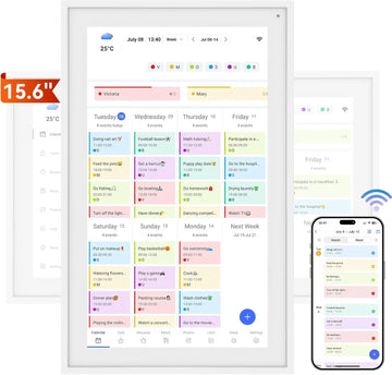 AHXJKA15.6 Inch Digital Smart Calendar Chore Chart 1080P Interactive Touchscreen Wall Desk Mount Electronic Smart Family Planner