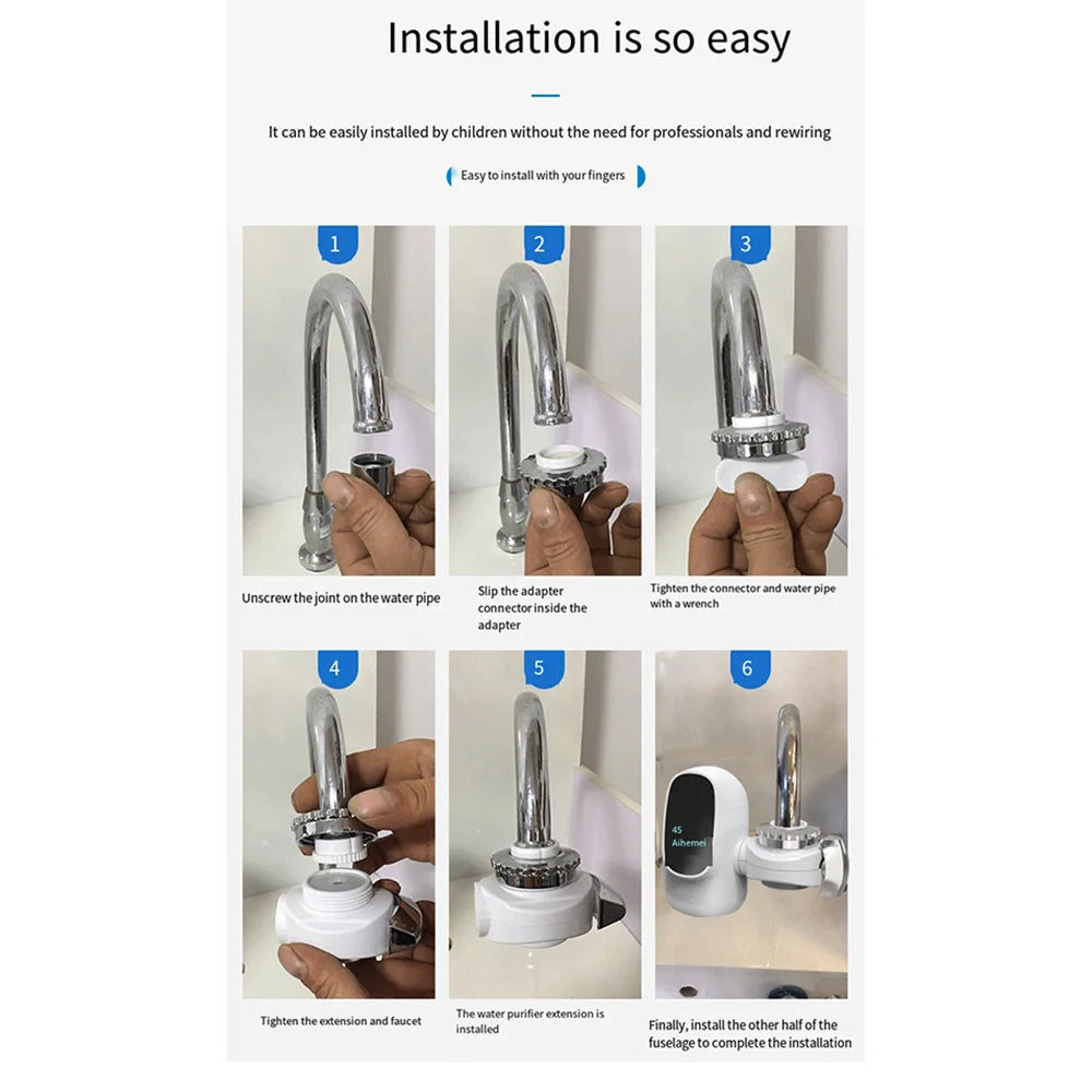 Kitchen Home Connected Quick Heating Faucet, Three Seconds Heating Kitchen Bathroom Basin Faucet Instantaneous Water Heater