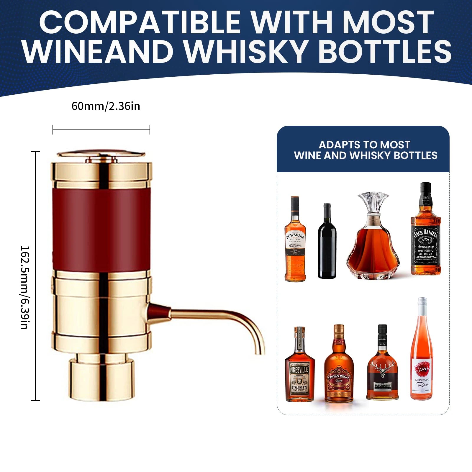 Luxurious 3-in-1 Electric Wine Aerator Decanter Dispenser & Vacuum Saver with LED Display Wine Pourer Gift for Women Wine Lover