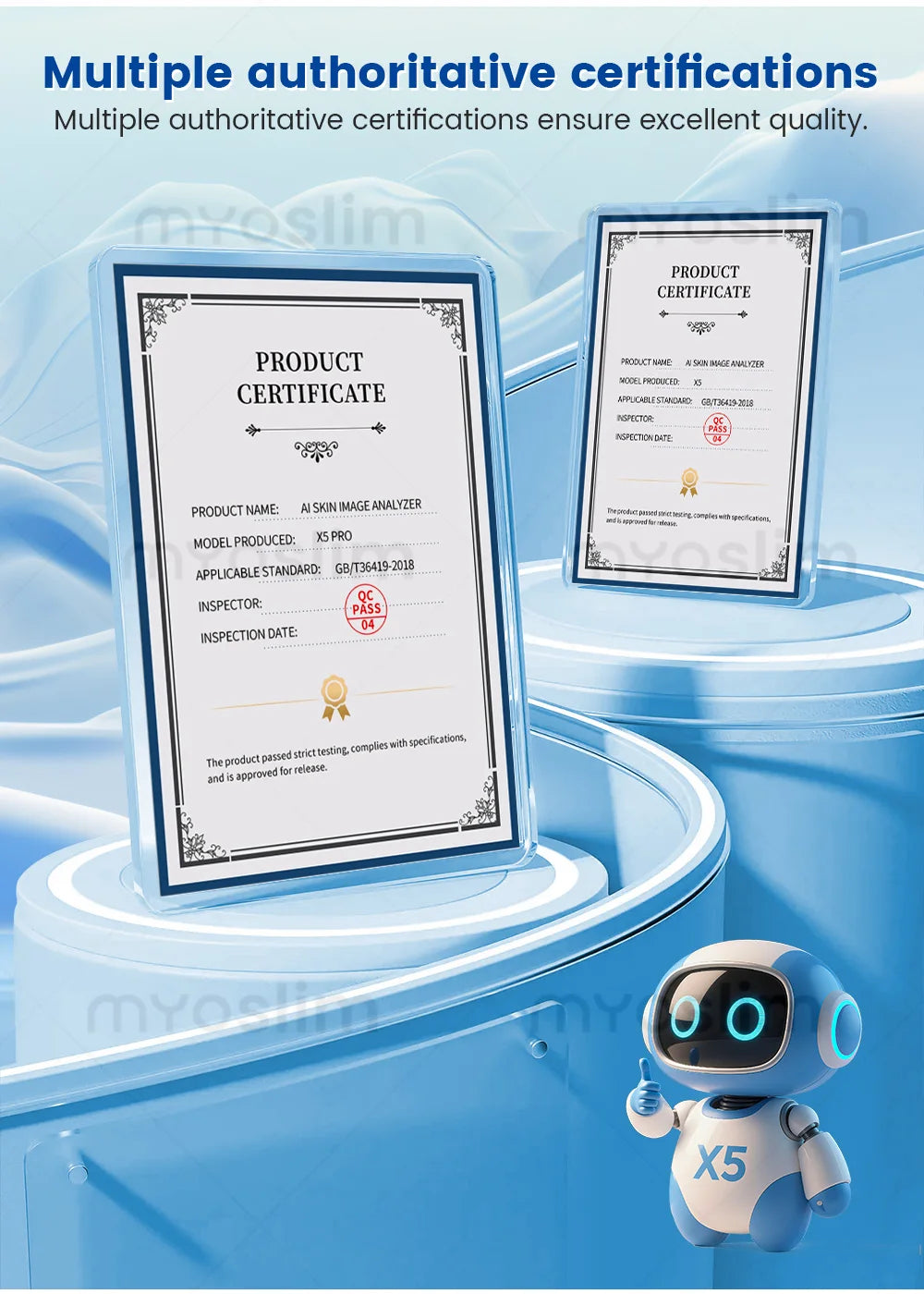 Upgraded X5 3D Ai Skin Image Analyzer High Definition Pixels Whole Facial Scanning Multi Spectrum Moisture Scalp Detection