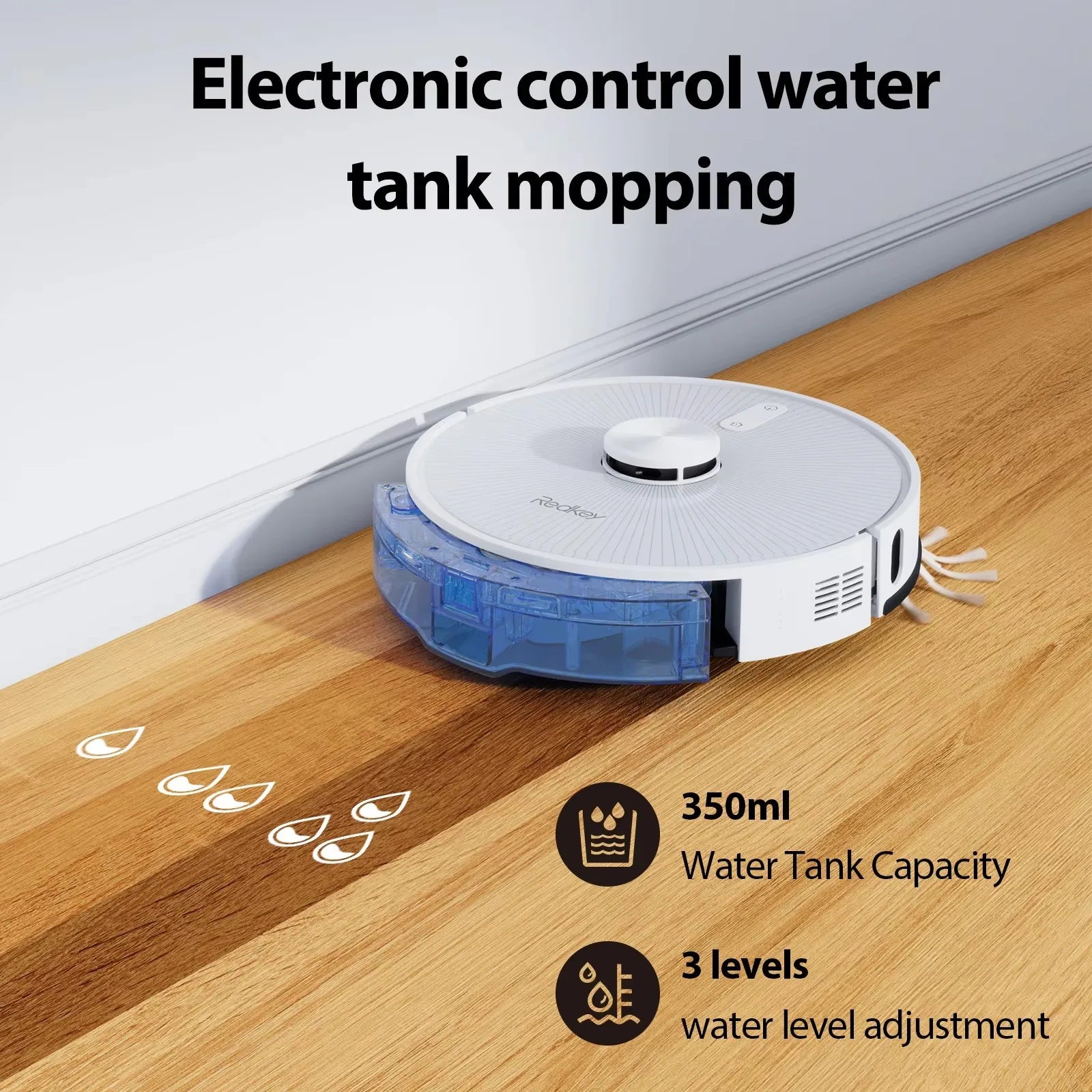 Redkey R10 Robot Vacuum Cleaner – 2-in-1 Mop, 4000Pa Suction, LiDAR Navigation