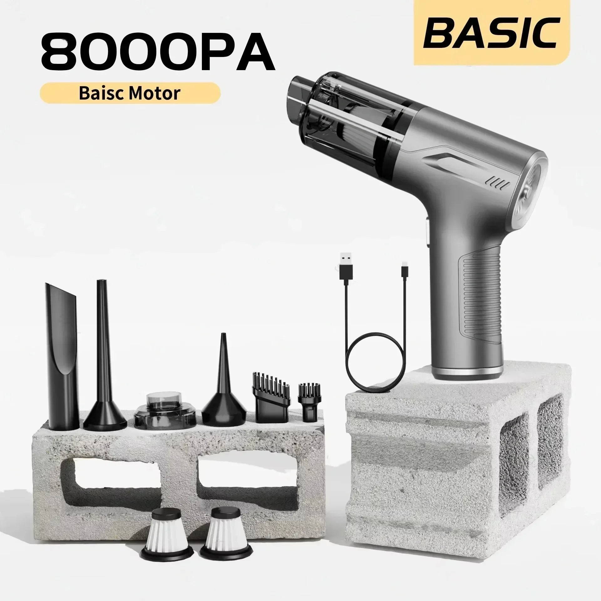 Mini Cordless Car Vacuum CENRR 98000PA Cleaner