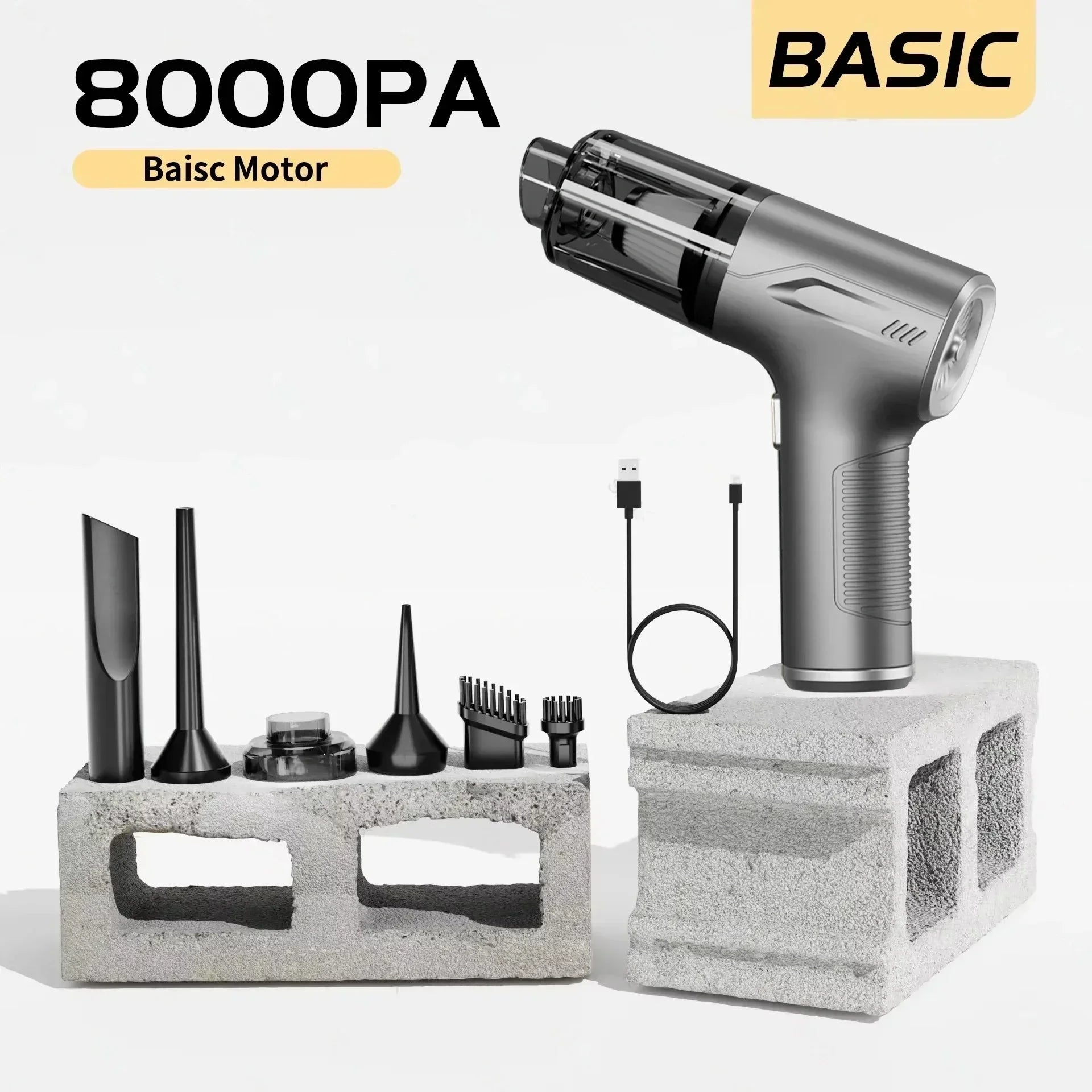 Mini Cordless Car Vacuum CENRR 98000PA Cleaner