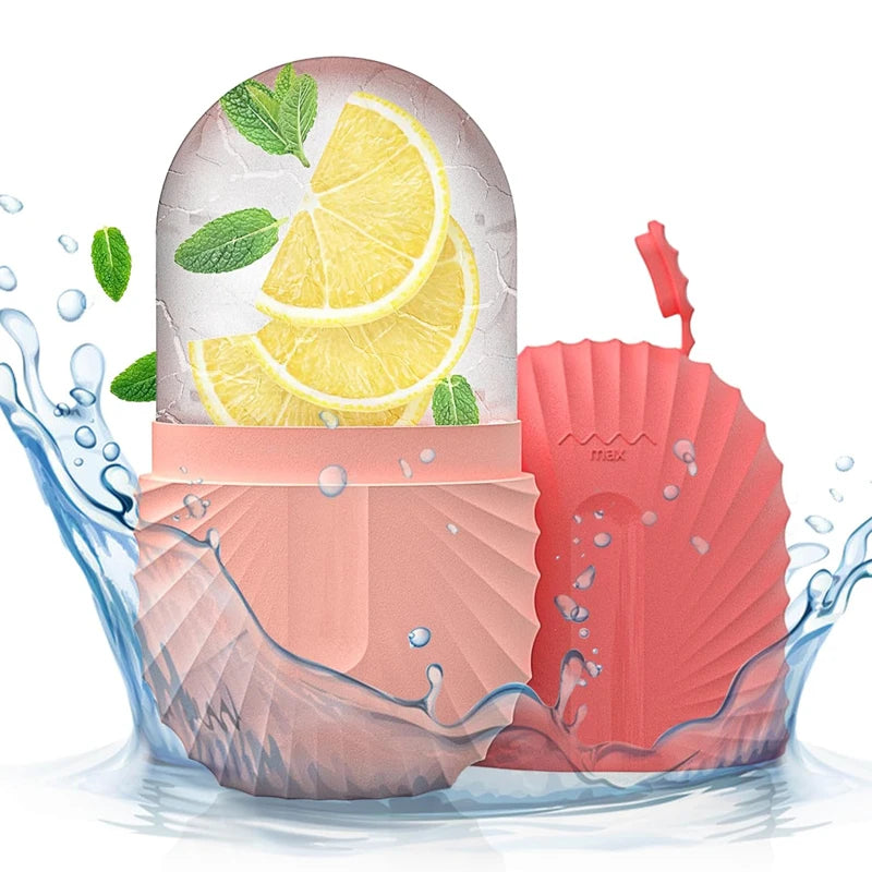 Ice Face Roller & Silicone Ice Cube Mold – Facial Massage Tool for Eye Puffiness, Shrinking Pores & Skin Refreshing