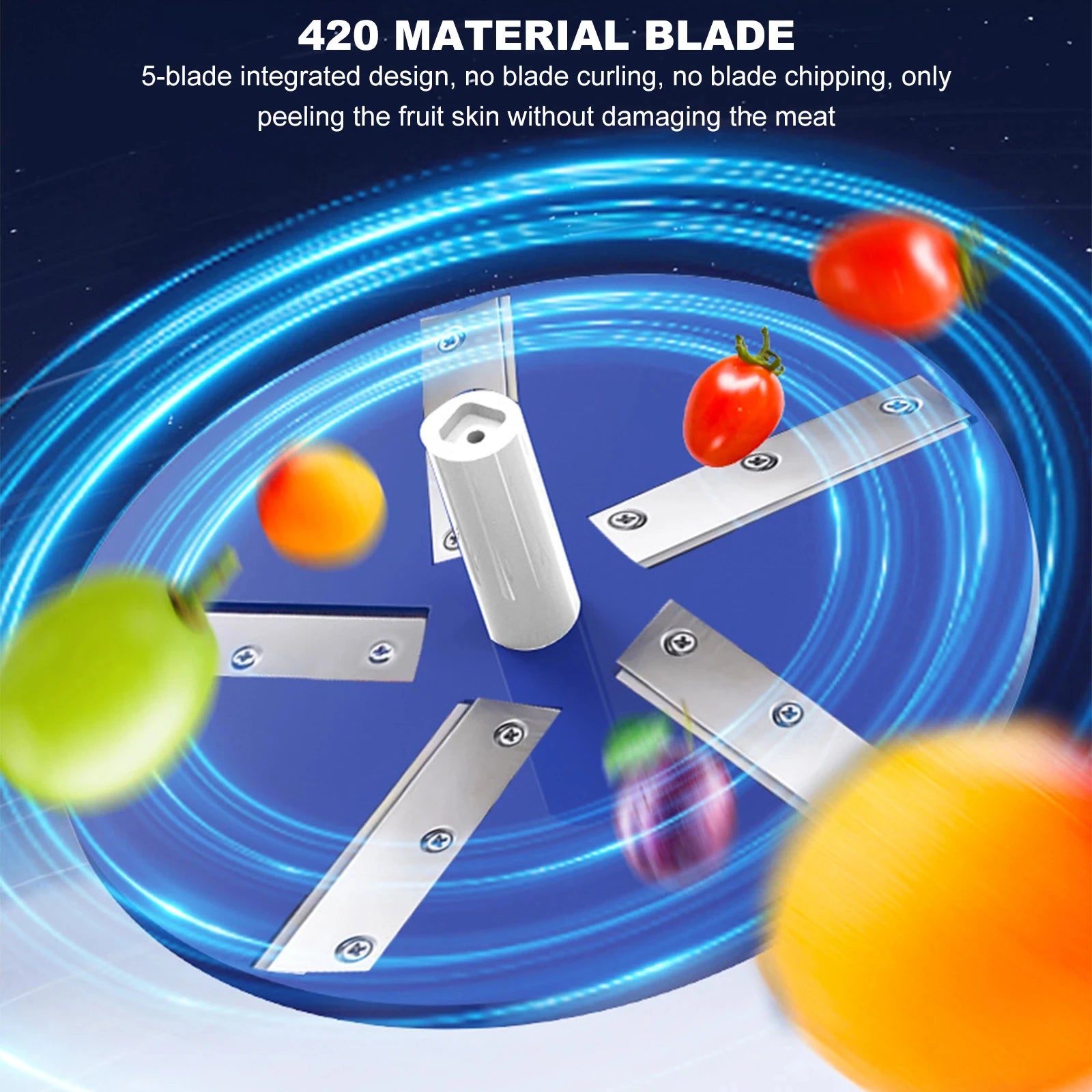 New Automatic Fruit Peeler Machine Wireless Portable for Plum Peach and Grape Fast Easy Home Kitchen Gadget