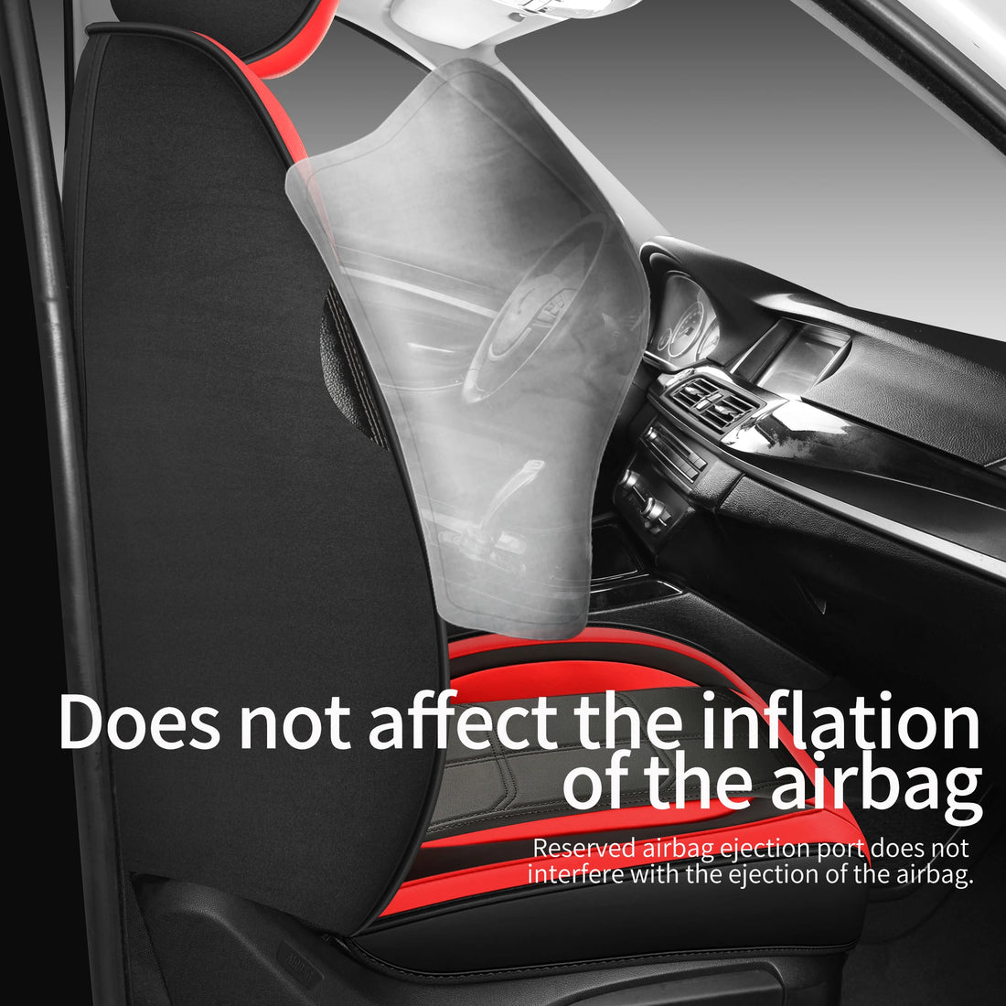 1pc Premium PU Leather Universal Fit Car Seat Cover All-Season Protector Mat with Soft Cushion Full Package Seat Cover