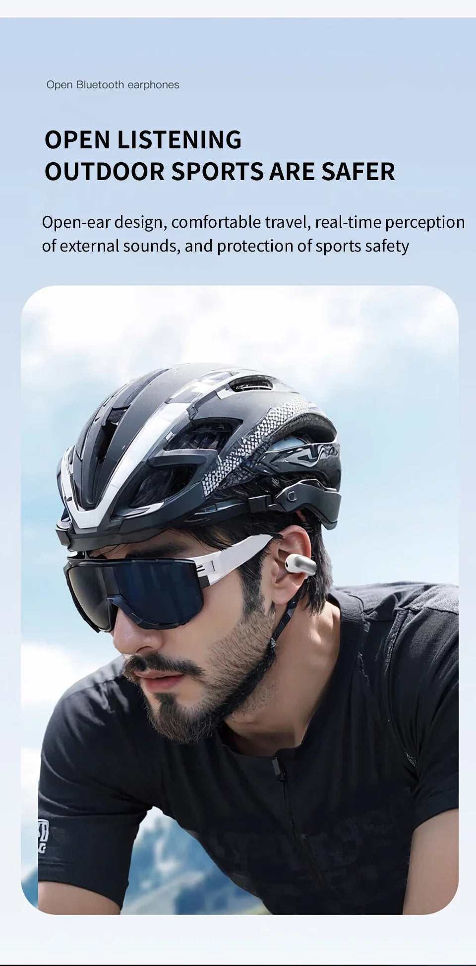 New V12 Earphones Wireless Bluetooth 5.3 Open Headsets HiFi Stereo Sport Earbuds HD Mic Call Ear Clip Headphones For BOSE Ultra