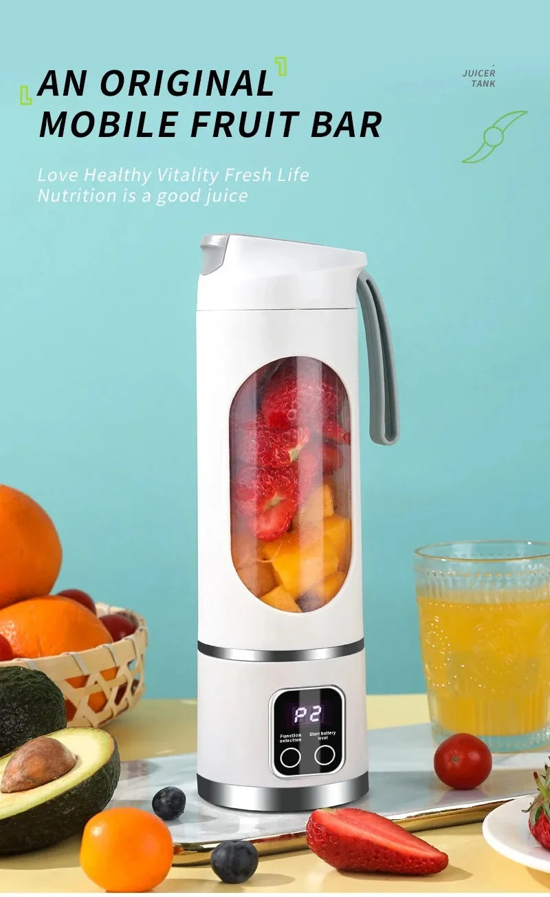 Portable Electric Juicer 450ml Juice Blenders USB Recharable Mini Fruit Mixer Wireless Juicer Bottle Fresh Juice Extractor