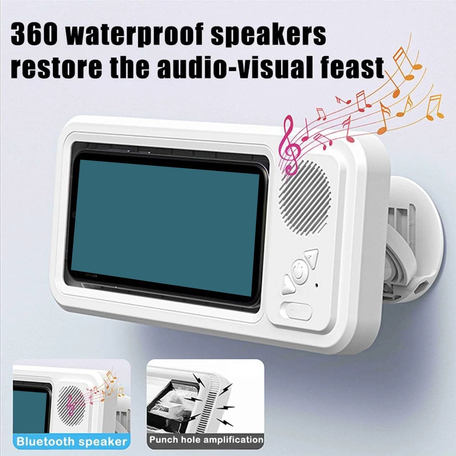Mobile Phone Case With Built In Speaker 480 Degree Rotating Wall Mount Touchscreen Shower Mobile Phone Mount Suction Cup Speaker