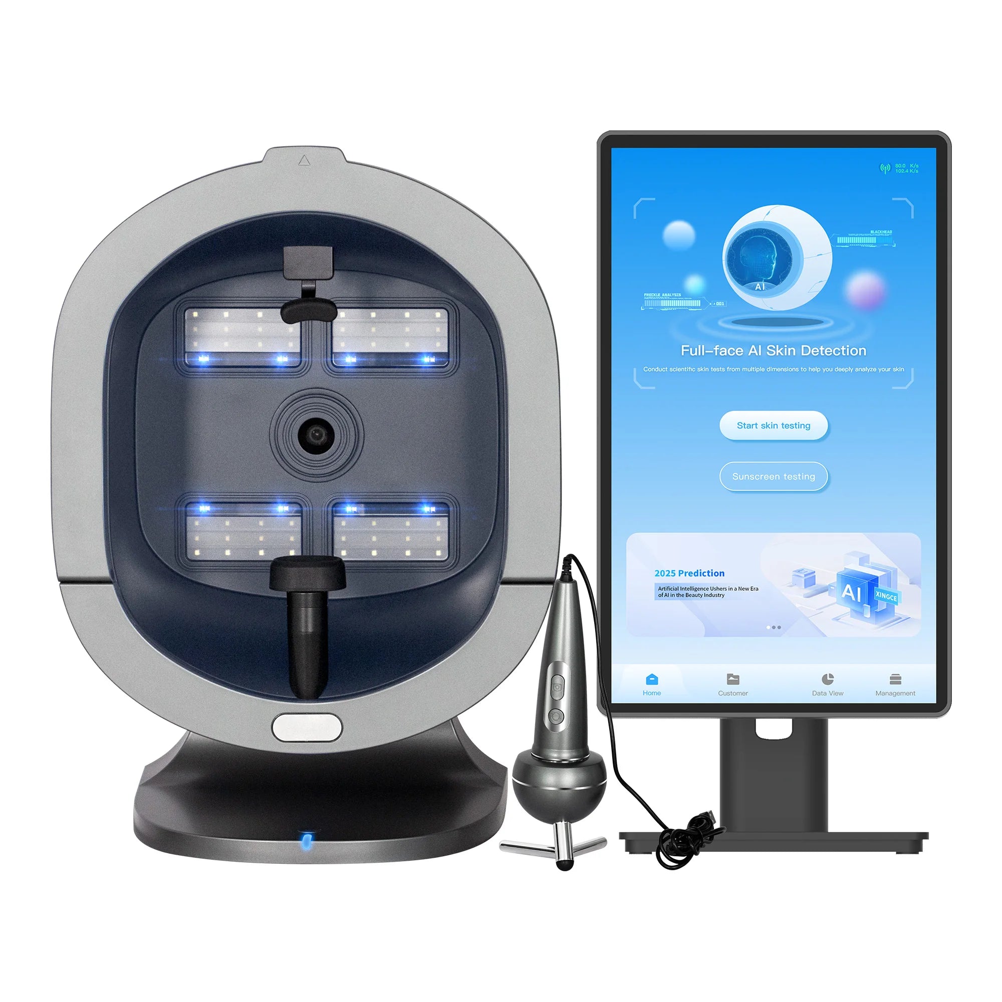 Upgraded X5 3D Ai Skin Image Analyzer High Definition Pixels Whole Facial Scanning Multi Spectrum Moisture Scalp Detection