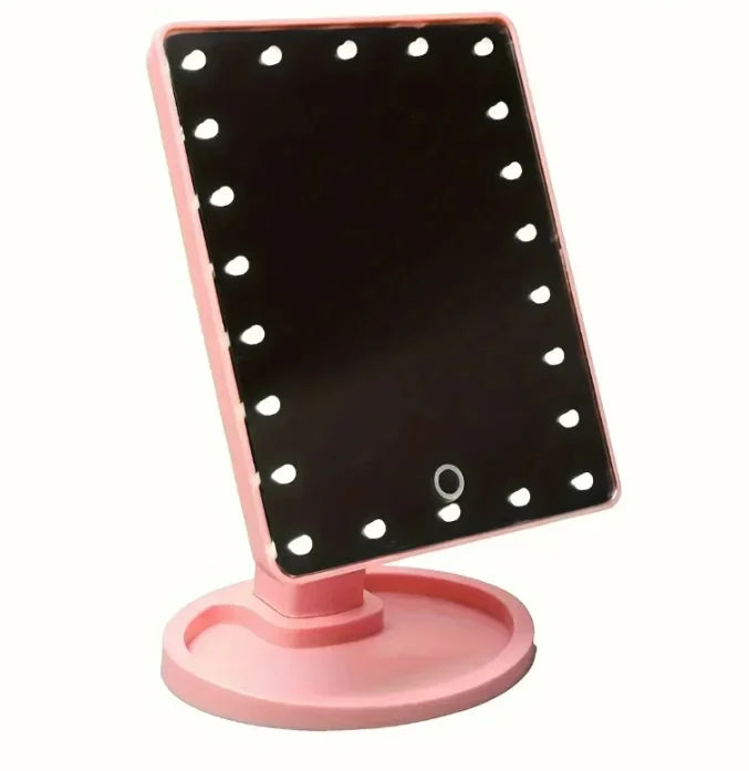 LED desktop luminous lamp cosmetic mirror desktop 360-degree rotary storage touch-sensitive cosmetic mirror