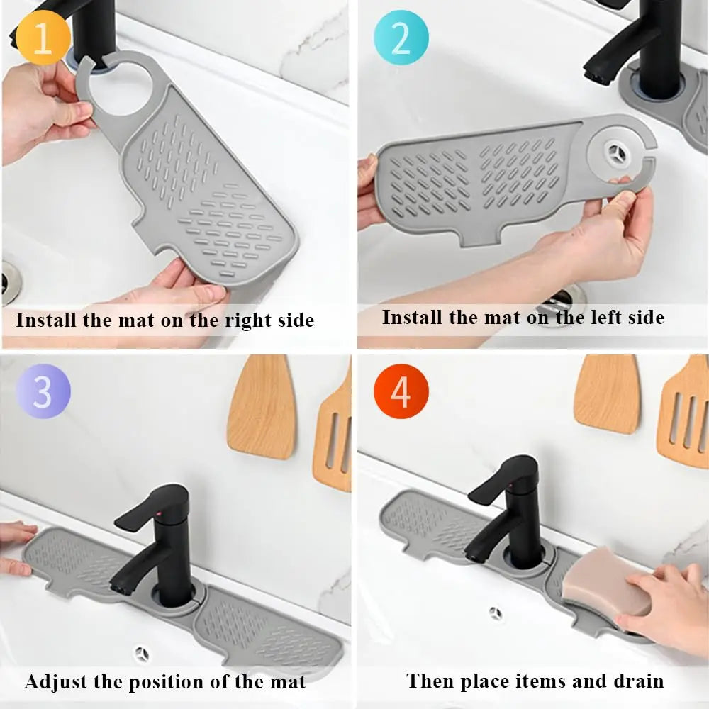 Kitchen Sink Faucet Mat, Faucet Draining Mat, Faucet Sink Splash Guard for Kitchen Sink Sink Mat Kitchen Essentials  New Home