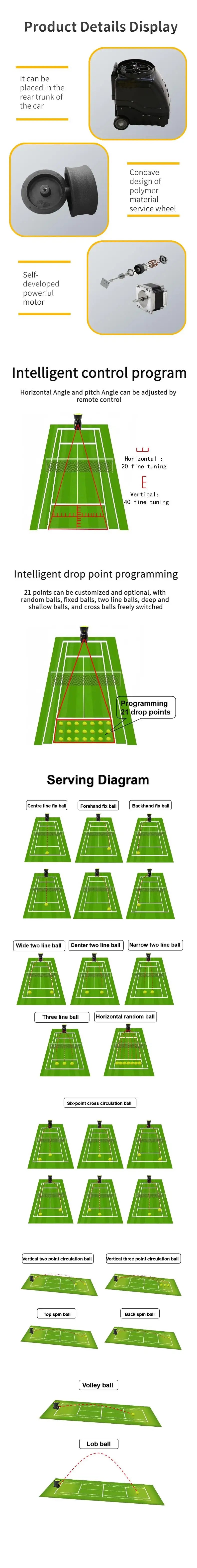 E-500 Sport Equipment Machine Training  Padel Tennis Ball Machine with Remote Control