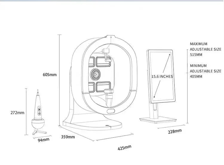 Upgraded X5 3D Ai Skin Image Analyzer High Definition Pixels Whole Facial Scanning Multi Spectrum Moisture Scalp Detection