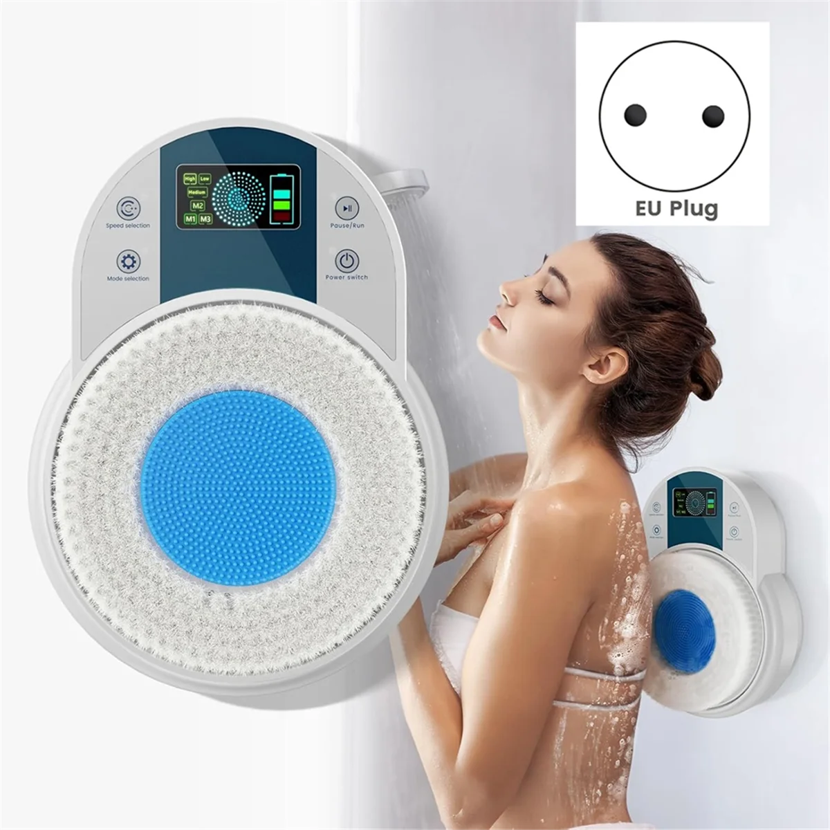 Back Scrubber For Shower,Body Scrubber,Wall-Mounted Electric Back Scrubber,Deep Clean Shower Scrubber With Smart