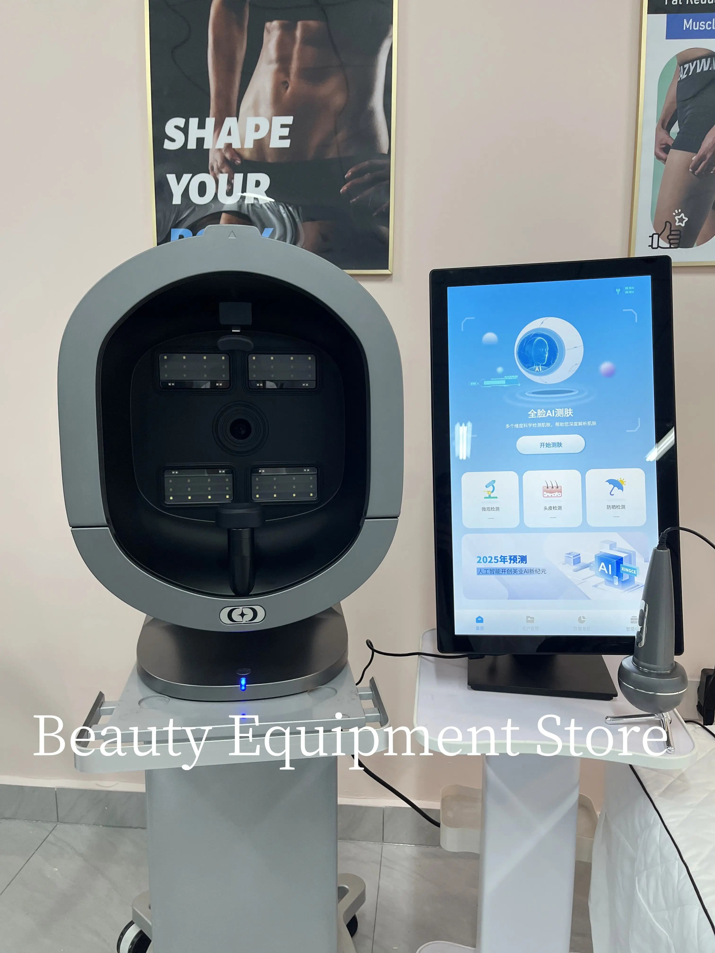 Upgraded X5 3D Ai Skin Image Analyzer High Definition Pixels Whole Facial Scanning Multi Spectrum Moisture Scalp Detection