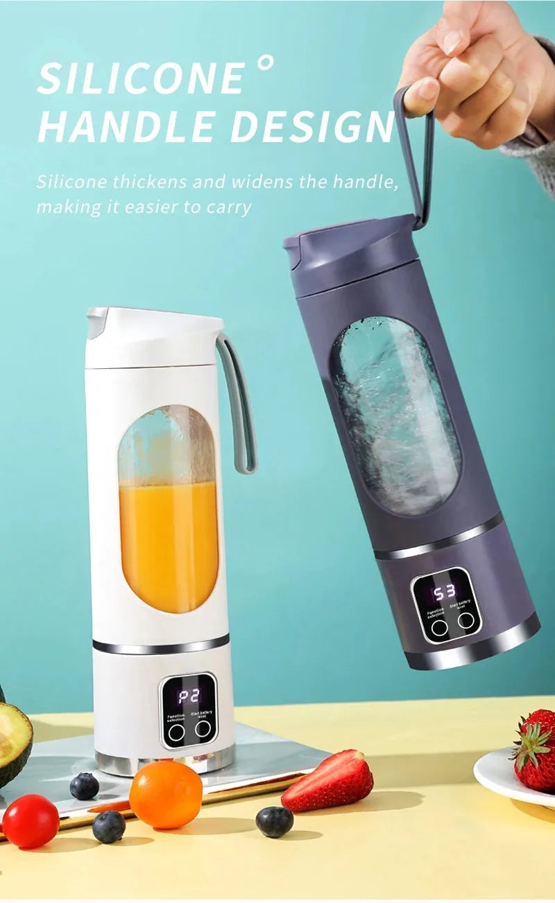 Portable Electric Juicer 450ml Juice Blenders USB Recharable Mini Fruit Mixer Wireless Juicer Bottle Fresh Juice Extractor