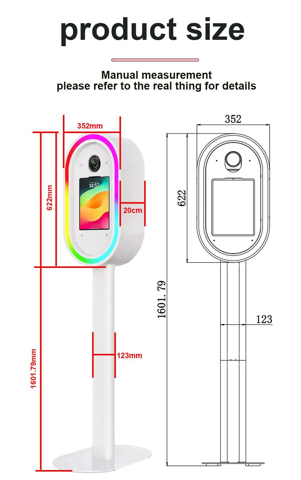 Oval Salsa iPad  Photo Booth Machine Quick Assembly DSLR Photobooth With Printer Cover And Stand Optional iPad Selfie Photobooth