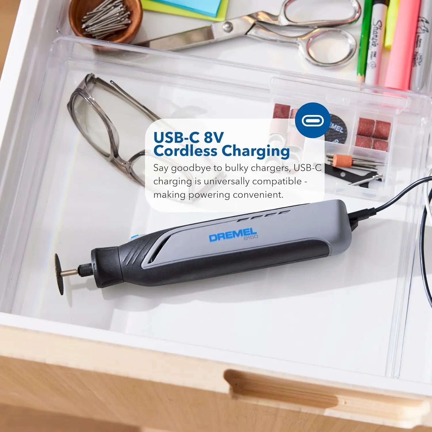 8150-N/20 8150 Brushless USB-C Rechargeable 8v Rotary Tool with LED Work Light