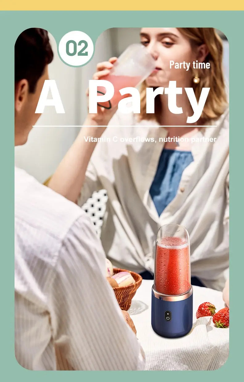 Portable Blender Bottle Electric 6 Blades Multifunction Juice Blender Fresh Juice Smoothie Blender Ice CrushCup Food Processor