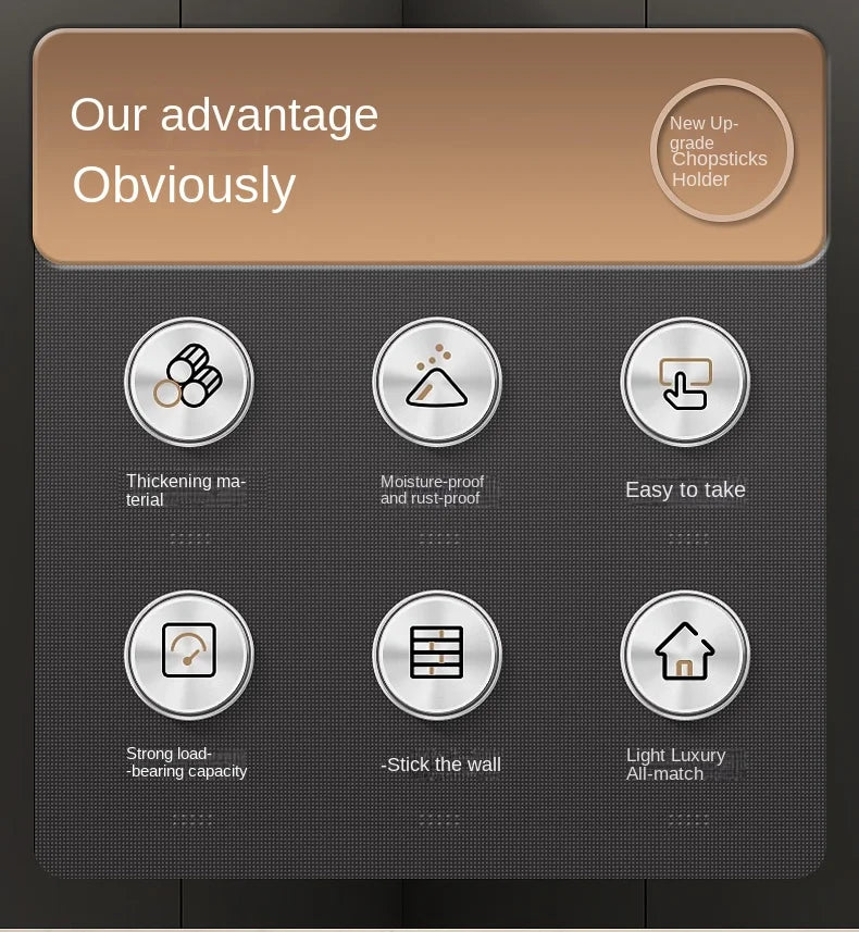 Kitchen knife rack, chopstick holder, wall-mounted multifunctional countertop, cutting board, and tool storage rack