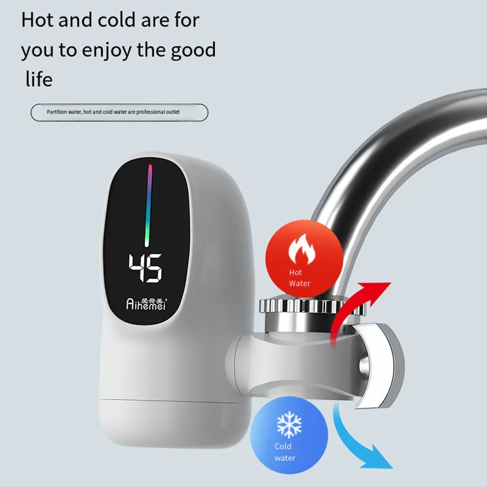 Kitchen Home Connected Quick Heating Faucet, Three Seconds Heating Kitchen Bathroom Basin Faucet Instantaneous Water Heater