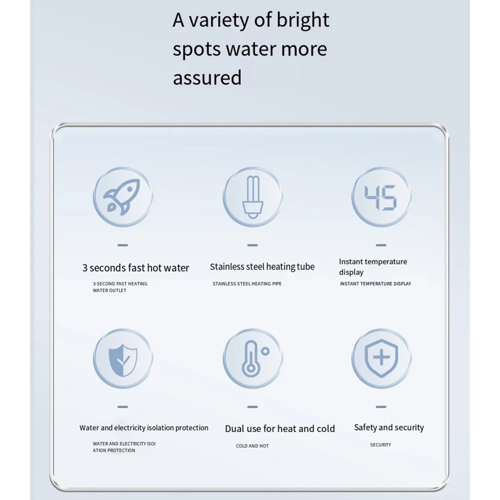 Kitchen Home Connected Quick Heating Faucet, Three Seconds Heating Kitchen Bathroom Basin Faucet Instantaneous Water Heater
