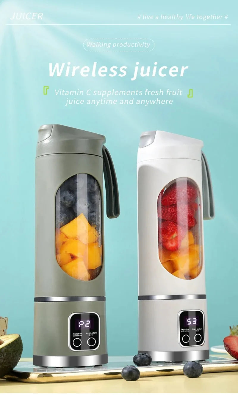 Portable Electric Juicer 450ml Juice Blenders USB Recharable Mini Fruit Mixer Wireless Juicer Bottle Fresh Juice Extractor