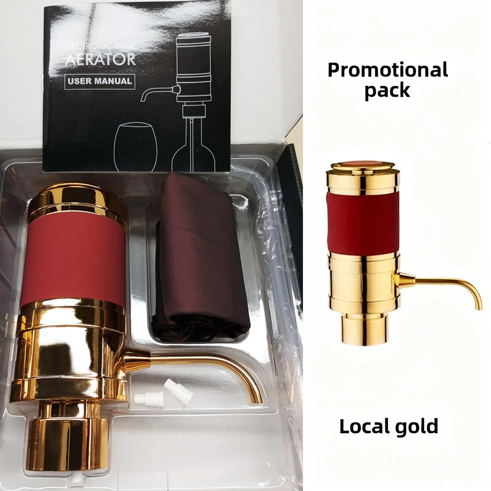 Luxurious 3-in-1 Electric Wine Aerator Decanter Dispenser & Vacuum Saver with LED Display Wine Pourer Gift for Women Wine Lover