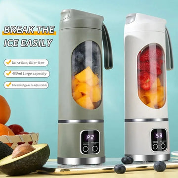Portable Electric Juicer 450ml Juice Blenders USB Recharable Mini Fruit Mixer Wireless Juicer Bottle Fresh Juice Extractor