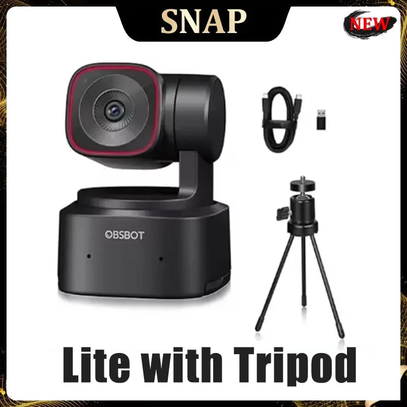 OBSBOT Tiny 2 Lite PTZ 4K Webcam 1080p@60fps HDR With AI Tracking Privacy Cover Microphone 1/2" Sensor USB2.0 Plug&play