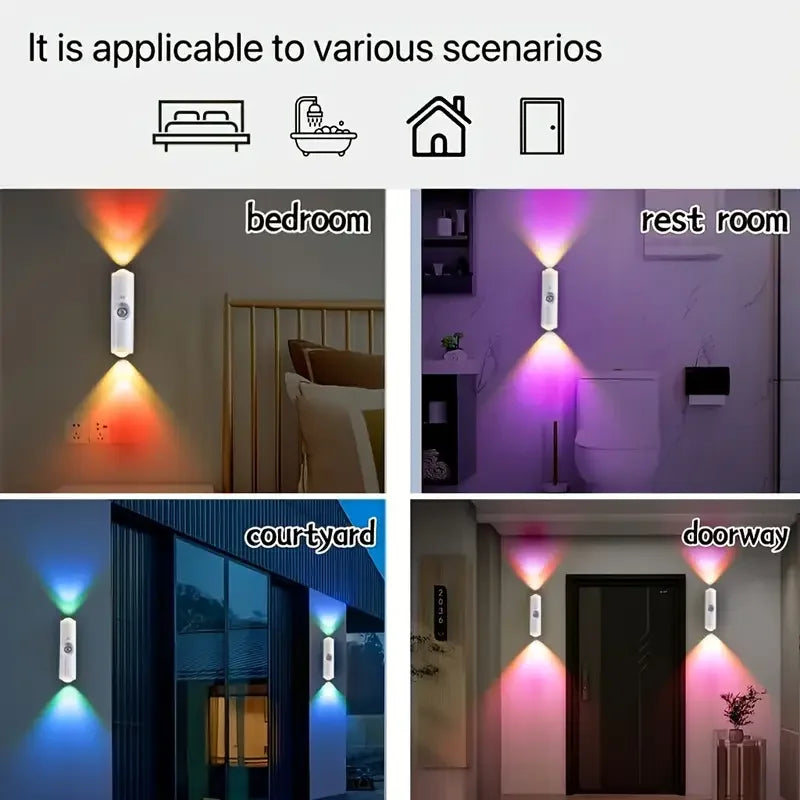 4/2pcs Cat Eye Motion Sensor LED Wall Lamp LED Night Lamp USB Charging Living Room Bedroom Wall-Mounted Light Closet Lighting