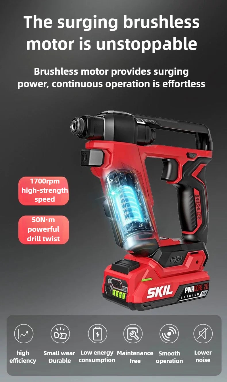 SKIL DL6300 1/4 Inch Electric Impact Drill Electric Screwdriver 50N.m Brushless Motor Double Headed Quick Change 12V/20V Battery